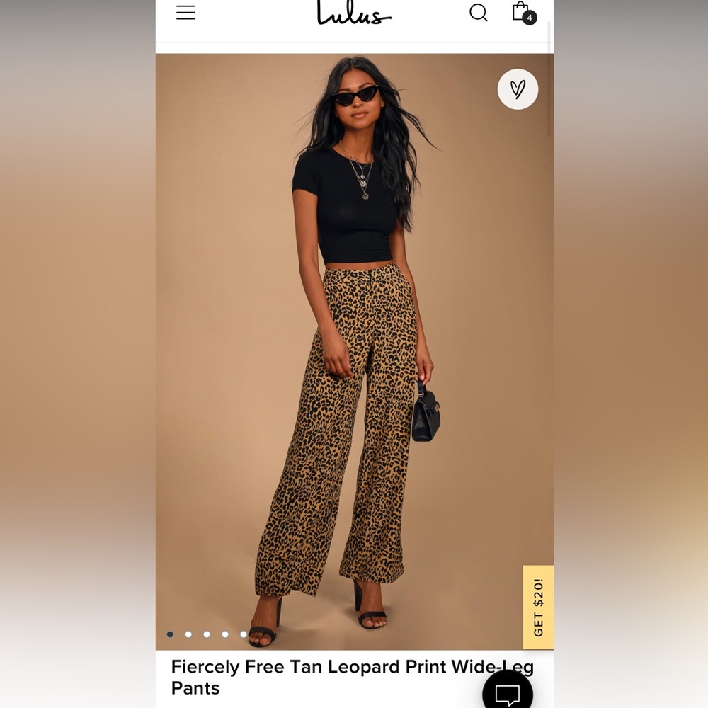 Lulu’s Fiercely Free Tan Leopard Print Wide-Leg Pants